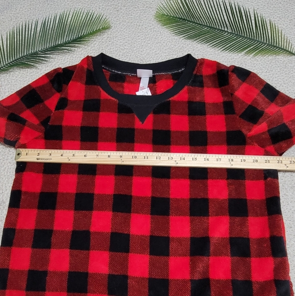 Wondershop Fleece Buffalo Check Short Top‎ Sleepwea - Picture 7 of 11